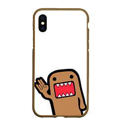 Чехол iPhone XS Max матовый Domo-Kun, цвет: 3D-коричневый