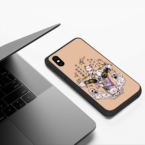 Чехол iPhone XS Max матовый KILLER QUEEN Йошикаге Кира JOJO PART 4 / 3D-Черный – фото 3