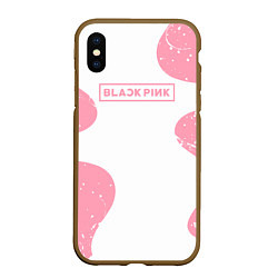 Чехол iPhone XS Max матовый Black pink, цвет: 3D-коричневый