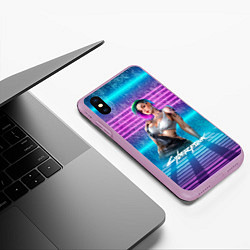 Чехол iPhone XS Max матовый Judy 18 Джуди Cyberpunk2077, цвет: 3D-сиреневый — фото 2
