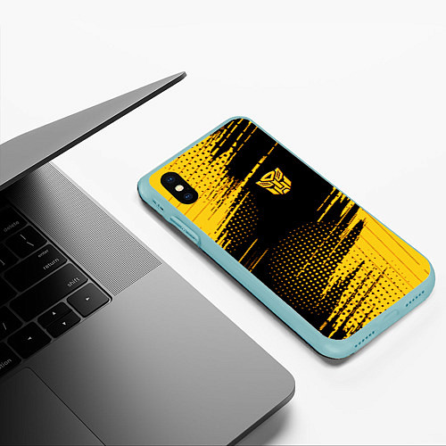 Чехол iPhone XS Max матовый Bumblebee Бамблби / 3D-Мятный – фото 3