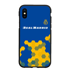 Чехол iPhone XS Max матовый РЕАЛ МАДРИД Real Madrid Графика, цвет: 3D-черный