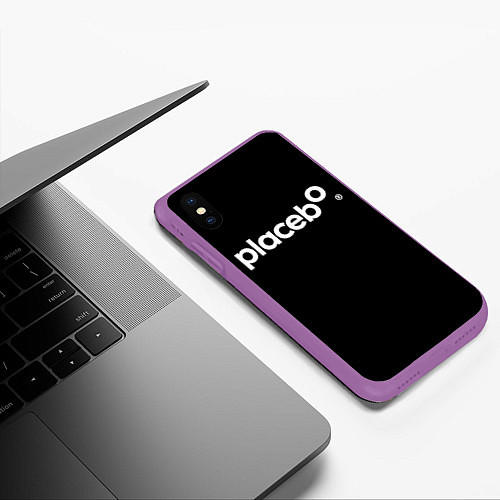 Чехол iPhone XS Max матовый Плацебо Логотип / 3D-Фиолетовый – фото 3