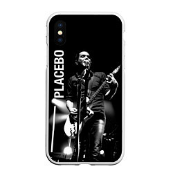 Чехол iPhone XS Max матовый Placebo Пласибо рок-группа, цвет: 3D-белый