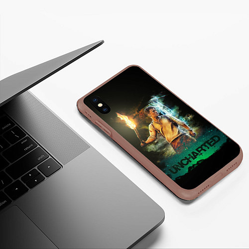 Чехол iPhone XS Max матовый Uncharted Tom Holland / 3D-Коричневый – фото 3