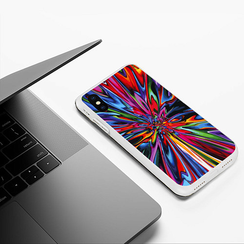 Чехол iPhone XS Max матовый Color pattern Impressionism / 3D-Белый – фото 3