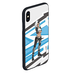 Чехол iPhone XS Max матовый Cyberpunk Girl, цвет: 3D-черный — фото 2