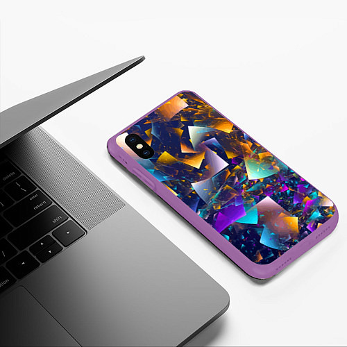 Чехол iPhone XS Max матовый Expressive pattern Vanguard / 3D-Фиолетовый – фото 3