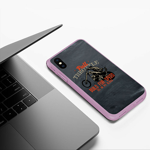 Чехол iPhone XS Max матовый Full Throttle Полный газ / 3D-Сиреневый – фото 3