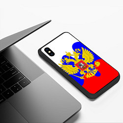 Чехол iPhone XS Max матовый Герб россии герб, цвет: 3D-черный — фото 2