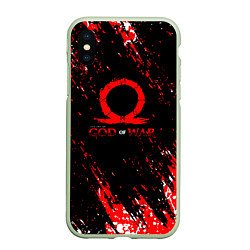 Чехол iPhone XS Max матовый God of war брызги, цвет: 3D-салатовый