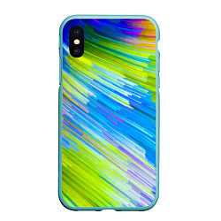 Чехол iPhone XS Max матовый Color vanguard pattern Raster, цвет: 3D-мятный