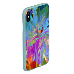 Чехол iPhone XS Max матовый Abstract color pattern Summer 2022, цвет: 3D-мятный — фото 2