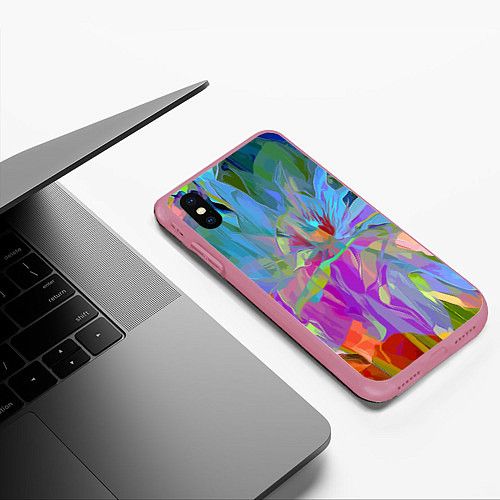 Чехол iPhone XS Max матовый Abstract color pattern Summer 2022 / 3D-Малиновый – фото 3