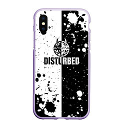 Чехол iPhone XS Max матовый Disturbed черное белое