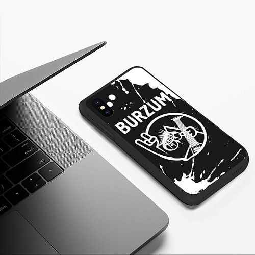 Чехол iPhone XS Max матовый Burzum КОТ Краска / 3D-Черный – фото 3