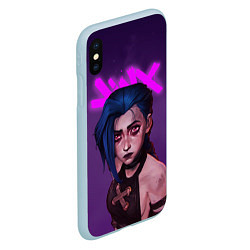 Чехол iPhone XS Max матовый ARCANE League Of Legends JINX, цвет: 3D-голубой — фото 2