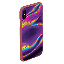 Чехол iPhone XS Max матовый Neon fashion pattern Wave, цвет: 3D-красный — фото 2