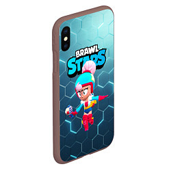 Чехол iPhone XS Max матовый Джанет BrawlStars JANET, цвет: 3D-коричневый — фото 2