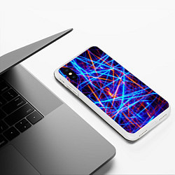Чехол iPhone XS Max матовый Neon pattern Fashion 2055, цвет: 3D-белый — фото 2