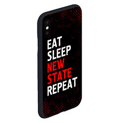 Чехол iPhone XS Max матовый Eat Sleep New State Repeat - Потертости, цвет: 3D-черный — фото 2