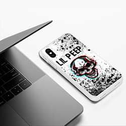 Чехол iPhone XS Max матовый Lil Peep ЧЕРЕП Краска, цвет: 3D-белый — фото 2