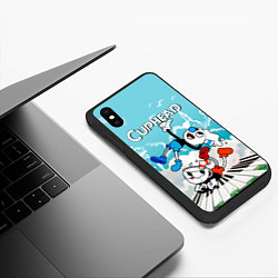 Чехол iPhone XS Max матовый Cuphead 2 чашечки, цвет: 3D-черный — фото 2