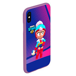 Чехол iPhone XS Max матовый BRAWLSTARS JANET ДЖАНЕТ, цвет: 3D-фиолетовый — фото 2