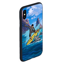 Чехол iPhone XS Max матовый Серфинг Surf, цвет: 3D-черный — фото 2