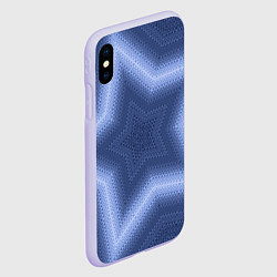 Чехол iPhone XS Max матовый Синий звездный современный узор, цвет: 3D-светло-сиреневый — фото 2