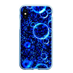 Чехол iPhone XS Max матовый Пузыри воздуха в воде Pattern, цвет: 3D-голубой