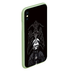 Чехол iPhone XS Max матовый Ghost Papa Emeritus, цвет: 3D-салатовый — фото 2