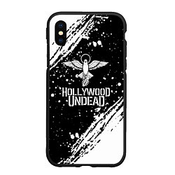 Чехол iPhone XS Max матовый Hollywood undead, цвет: 3D-черный