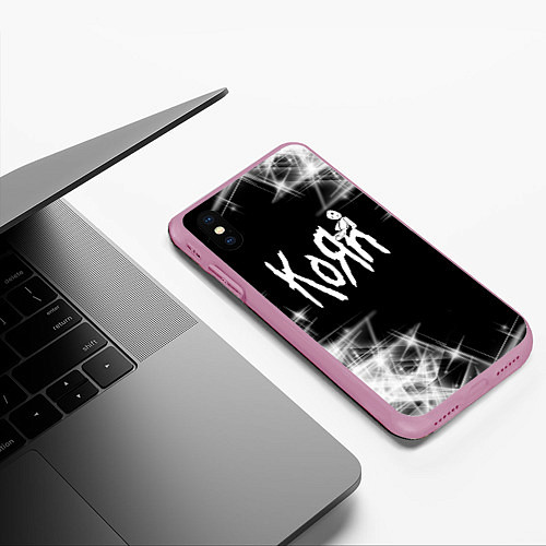 Чехол iPhone XS Max матовый Korn КоРн / 3D-Розовый – фото 3