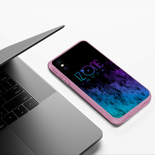 Чехол iPhone XS Max матовый Izone neon огонь / 3D-Розовый – фото 3