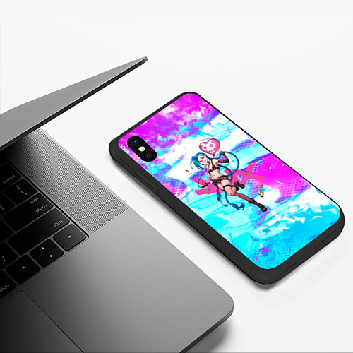 Чехол iPhone XS Max матовый JINX ДЖИНКС NEON / 3D-Черный – фото 3