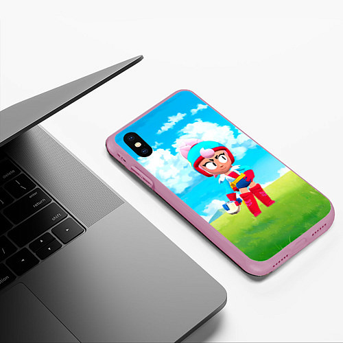 Чехол iPhone XS Max матовый JANET BRAWLSTARS ДЖАНЕТ / 3D-Розовый – фото 3