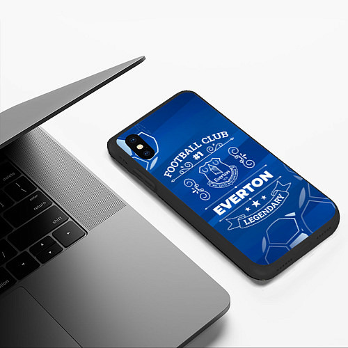 Чехол iPhone XS Max матовый Everton / 3D-Черный – фото 3