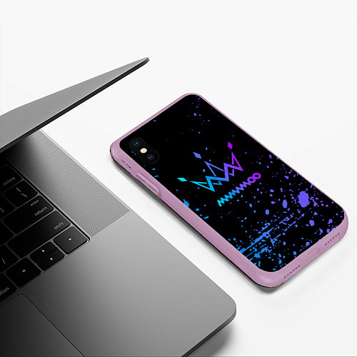 Чехол iPhone XS Max матовый Mamamoo neon / 3D-Сиреневый – фото 3