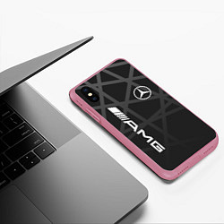 Чехол iPhone XS Max матовый MERCEDES - BENZ МЕРСЕДЕС, цвет: 3D-малиновый — фото 2