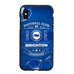 Чехол iPhone XS Max матовый Brighton FC 1, цвет: 3D-черный