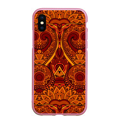 Чехол iPhone XS Max матовый Abstract узоры, цвет: 3D-розовый