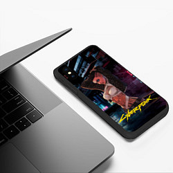 Чехол iPhone XS Max матовый Girl Vi cyberpunk2077, цвет: 3D-черный — фото 2