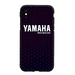 Чехол iPhone XS Max матовый YAMAHA Pro Racing Соты, цвет: 3D-черный