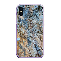Чехол iPhone XS Max матовый Скала Текстура, цвет: 3D-светло-сиреневый