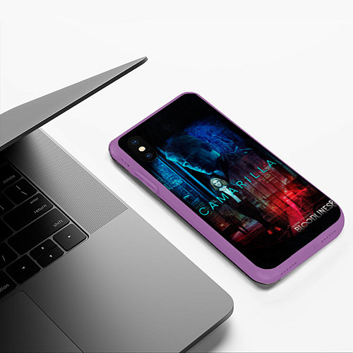 Чехол iPhone XS Max матовый Vampire: The Masquerade Bloodlines 2Сamarilla / 3D-Фиолетовый – фото 3