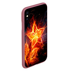 Чехол iPhone XS Max матовый Flower Neon Fashion 2035 Flame, цвет: 3D-малиновый — фото 2