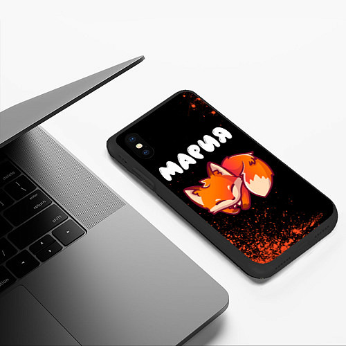 Чехол iPhone XS Max матовый Мария ЛИСИЧКА Краска / 3D-Черный – фото 3