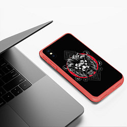 Чехол iPhone XS Max матовый ЛЕВ ПРОСТО ЦАРЬ ЗВЕРЕЙ, цвет: 3D-красный — фото 2