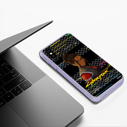 Чехол iPhone XS Max матовый Cyberpunk2077 Panam, цвет: 3D-светло-сиреневый — фото 2